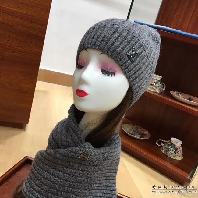 路易威登LV 秋冬新款 原單羊毛帽子圍巾套裝 情侶款 男女同款 LLWJ6199